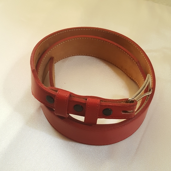 Tony Lama red leather belt - Picture 8 of 11